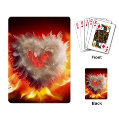 Arts Fire Valentines Day Heart Love Flames Heart Playing Card by Nexatart