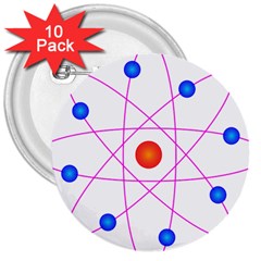 Atom Model Vector Clipart 3  Buttons (10 Pack)  by Nexatart