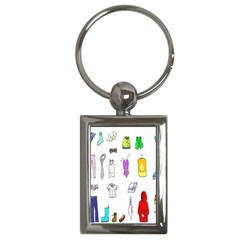 Clothing Boots Shoes Shorts Scarf Key Chains (rectangle)  by Nexatart