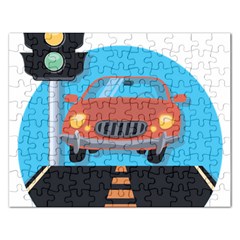 Semaphore Car Road City Traffic Rectangular Jigsaw Puzzl by Nexatart