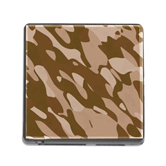 Background For Scrapbooking Or Other Beige And Brown Camouflage Patterns Memory Card Reader (square) by Nexatart