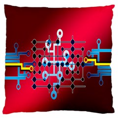Board Circuits Trace Control Center Large Flano Cushion Case (one Side) by Nexatart