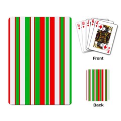 Christmas Holiday Stripes Red Green,white Playing Card by Nexatart