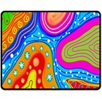 Doodle Pattern Double Sided Fleece Blanket (Medium)  58.8 x47.4  Blanket Back