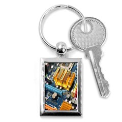 Technology Computer Chips Gigabyte Key Chains (rectangle)  by Nexatart