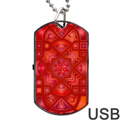 Geometric Line Art Background Dog Tag Usb Flash (two Sides) by Nexatart