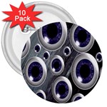 Eyeballs Pattern 3  Buttons (10 pack)  Front