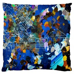 Abstract Farm Digital Art Large Flano Cushion Case (one Side) by Nexatart