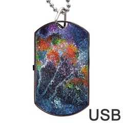 Abstract Digital Art Dog Tag Usb Flash (two Sides) by Nexatart