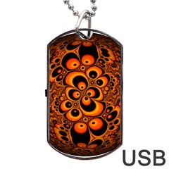 Fractals Ball About Abstract Dog Tag Usb Flash (one Side) by Nexatart