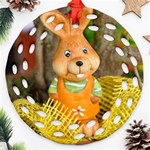 Easter Hare Easter Bunny Round Filigree Ornament (Two Sides) Front