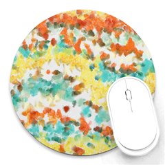 Retro Watercolors                                                      			round Mousepad by LalyLauraFLM
