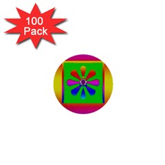 Flower Mosaic 1  Mini Buttons (100 Pack)  by pepitasart