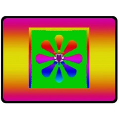 Flower Mosaic Fleece Blanket (large)  by pepitasart