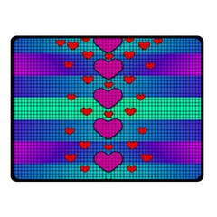 Hearts Weave Fleece Blanket (small) by pepitasart