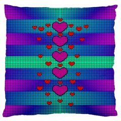 Hearts Weave Standard Flano Cushion Case (one Side) by pepitasart