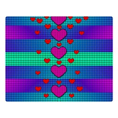 Hearts Weave Double Sided Flano Blanket (large)  by pepitasart