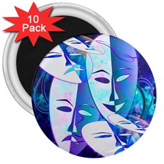 Abstract Mask Artwork Digital Art 3  Magnets (10 Pack)  by Nexatart