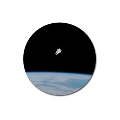 Astronaut Floating Above The Blue Planet Magnet 3  (round) by Nexatart