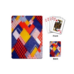 Background Fabric Multicolored Patterns Playing Cards (mini)  by Nexatart