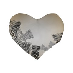 Background Retro Abstract Pattern Standard 16  Premium Heart Shape Cushions by Nexatart