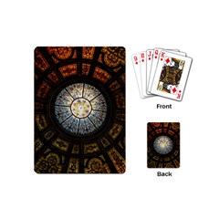 Black And Borwn Stained Glass Dome Roof Playing Cards (mini)  by Nexatart