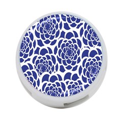 Blue And White Flower Background 4-port Usb Hub (two Sides)  by Nexatart