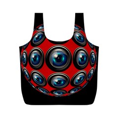 Camera Monitoring Security Full Print Recycle Bags (m)  by Nexatart