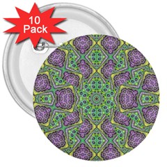Modern Ornate Geometric Pattern 3  Buttons (10 Pack)  by dflcprints