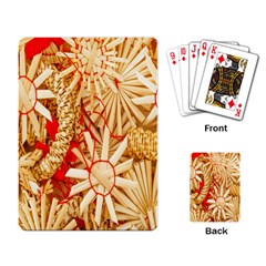 Christmas Straw Xmas Gold Playing Card by Nexatart