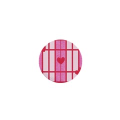 Fabric Magenta Texture Textile Love Hearth 1  Mini Buttons by Nexatart