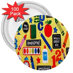 Fabric Cloth Textile Clothing 3  Buttons (100 Pack)  by Nexatart