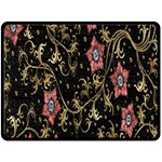 Floral Pattern Background Double Sided Fleece Blanket (Large)  80 x60  Blanket Back