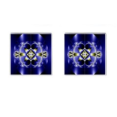 Fractal Fantasy Blue Beauty Cufflinks (square) by Nexatart