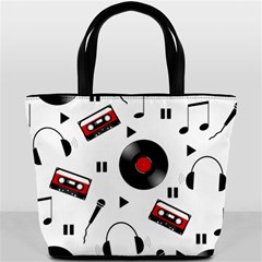 Music Pattern Bucket Bags by Valentinaart
