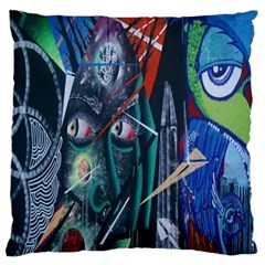 Graffiti Art Urban Design Paint Large Flano Cushion Case (two Sides) by Nexatart