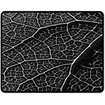 Leaf Pattern  B&w Double Sided Fleece Blanket (Medium)  58.8 x47.4  Blanket Back