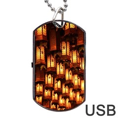 Light Art Pattern Lamp Dog Tag Usb Flash (one Side) by Nexatart