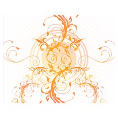 Orange Swirls Double Sided Flano Blanket (medium)  by SheGetsCreative