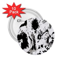 Pattern Color Painting Dab Black 2 25  Buttons (10 Pack)  by Nexatart