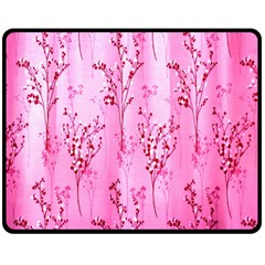 Pink Curtains Background Double Sided Fleece Blanket (medium)  by Nexatart