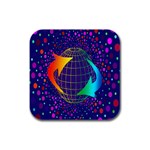 Recycling Arrows Circuit Rubber Square Coaster (4 pack)  Front