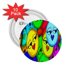 Smiley Girl Lesbian Community 2 25  Buttons (10 Pack)  by Nexatart