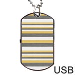 Textile Design Knit Tan White Dog Tag USB Flash (Two Sides) Back