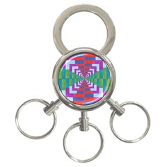 Texture Fabric Textile Jute Maze 3-ring Key Chains by Nexatart