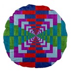 Texture Fabric Textile Jute Maze Large 18  Premium Flano Round Cushions Back