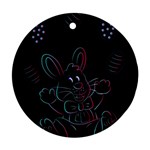 Easter Bunny Hare Rabbit Animal Round Ornament (Two Sides) Front