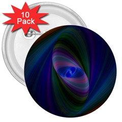 Ellipse Fractal Computer Generated 3  Buttons (10 Pack)  by Amaryn4rt