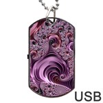 Purple Abstract Art Fractal Art Fractal Dog Tag USB Flash (Two Sides) Back