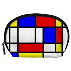 Mondrian Red Blue Yellow Accessory Pouches (large)  by Amaryn4rt